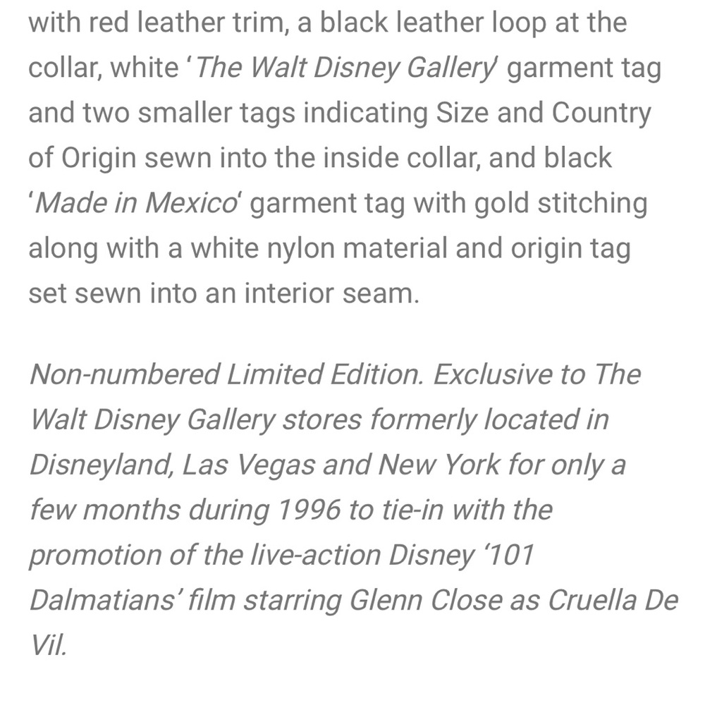 1996 Limited Edition Cruella de Vil Leather bomber jacket - Picture 12 of 17